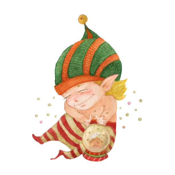 圣诞精灵故事精灵巫师用雪球图片下载