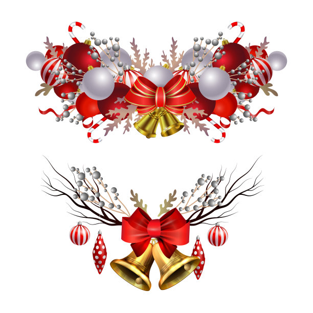 圣诞装饰用冷杉树金色的叮当声图片下载