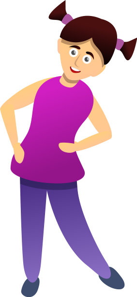 女孩晨练图标卡通风格图片下载