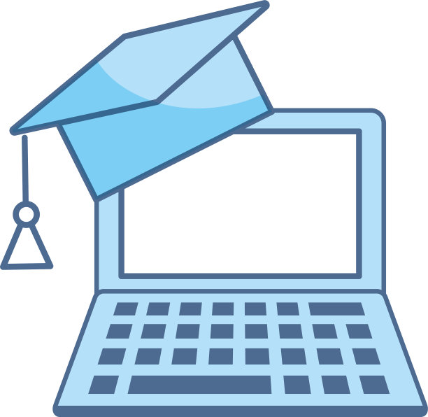 笔记本电脑学校教育学习线和填补图片下载