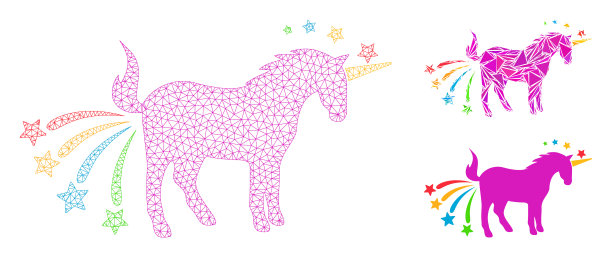 放屁独角兽的网状体模型和图片下载