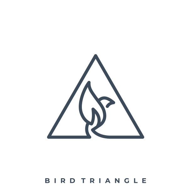 鸟与房子线艺术模板图片下载