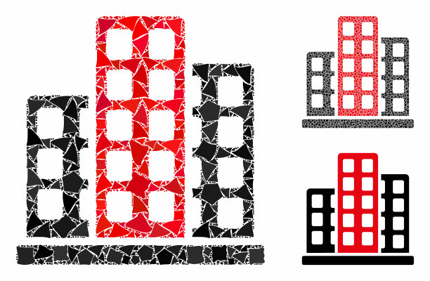 城市马赛克图标碎片图片下载