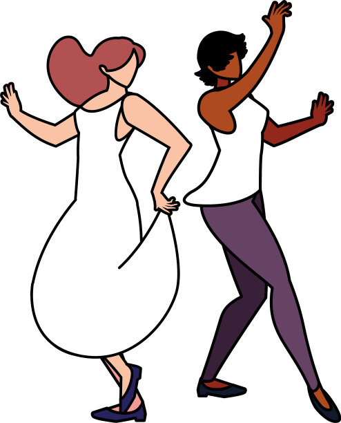 女人们在白色背景上摆姿势跳舞图片下载