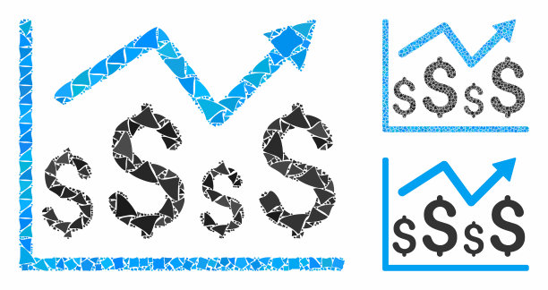 金融图形马赛克图标参差元素图片下载