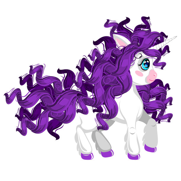 独角兽为可爱的卡通风格人物图片下载