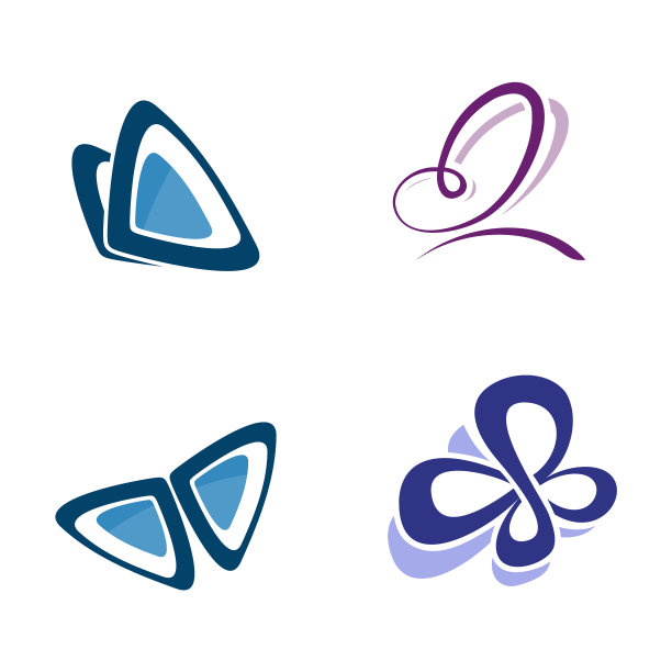 抽象女性的脸和蝴蝶的标志蝴蝶图片下载