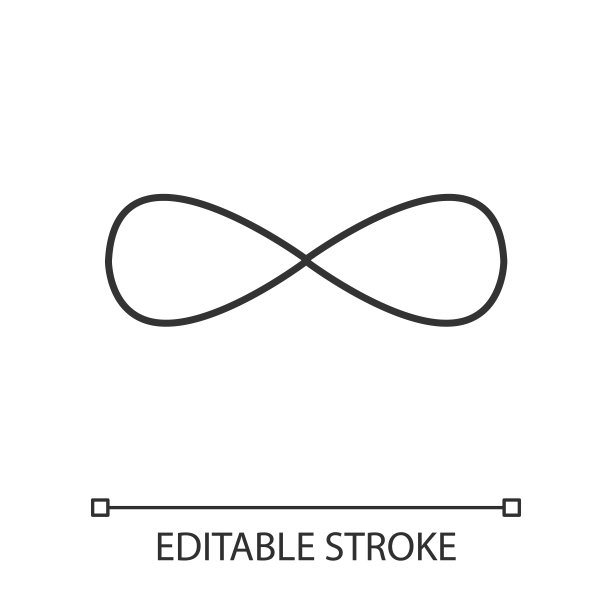 永恒符号线性图标。封闭曲线。几何图形。连续的线。抽象的形状。等距的形式。细线说明。轮廓的象征。矢量孤立轮廓绘制。可编辑的中风图片下载