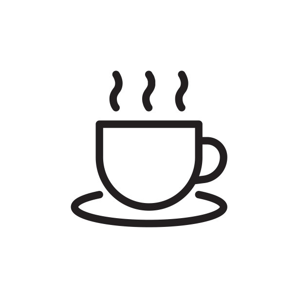 扁平线条咖啡杯图标logo元素咖啡图片下载