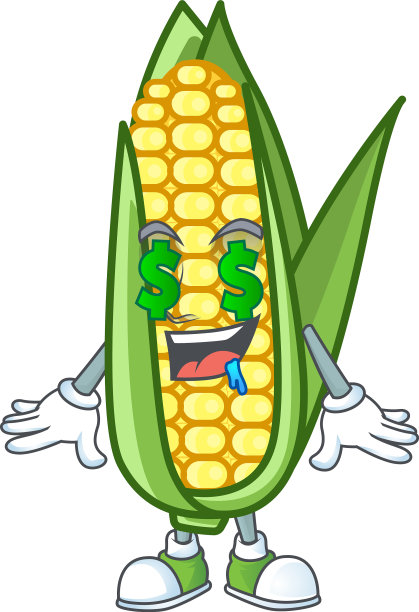 可爱的玉米与人物卡通金钱眼睛图片下载