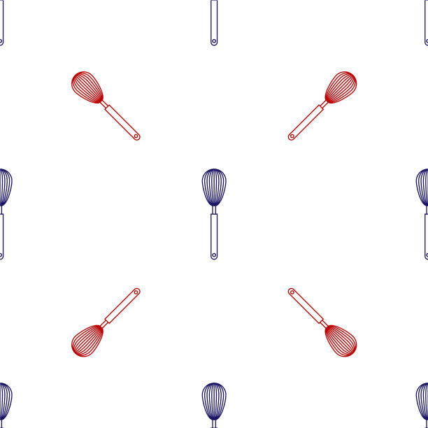 蓝色和红色厨房搅拌器图标隔离无缝图片下载