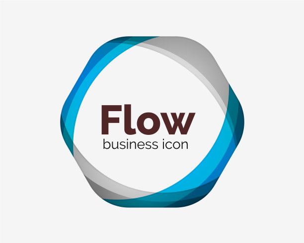 抽象的六边形标志设计模板图片下载