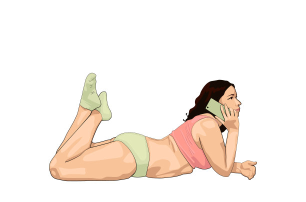 微笑的女孩用手机聊天孤立图片下载