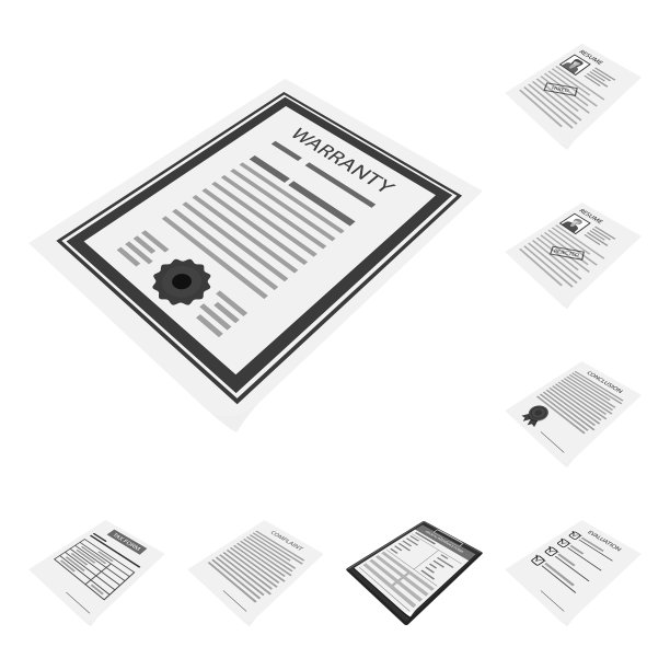 隔离对象打印和办公标志集图片下载