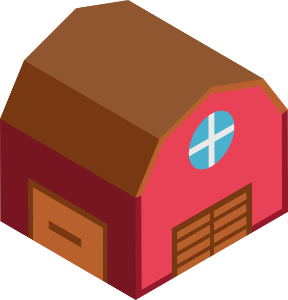 白色背景上的红色谷仓图片下载