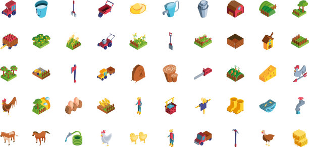 设置图标农场在白色背景图片下载