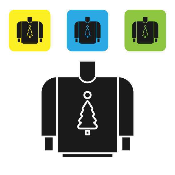 带有挪威装饰的黑色圣诞毛衣图片下载