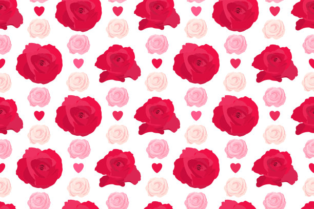 艺术花卉无缝图案与玫瑰图片下载