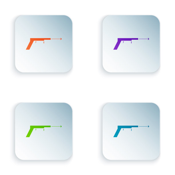 彩色鱼叉图标孤立在白色图片下载