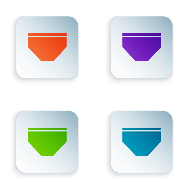 彩色泳裤图标孤立在白色图片下载