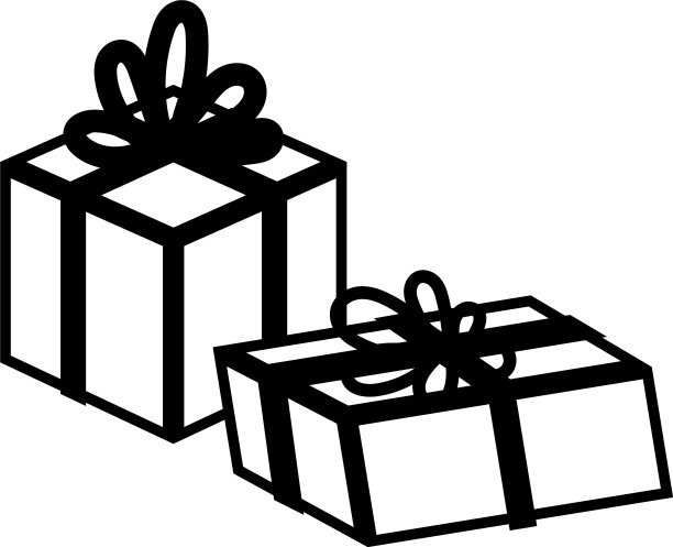 礼盒上的图标是孤立的图片下载