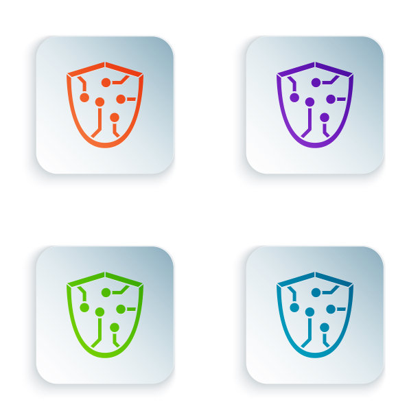 彩色网络安全图标隔离在白色图片下载