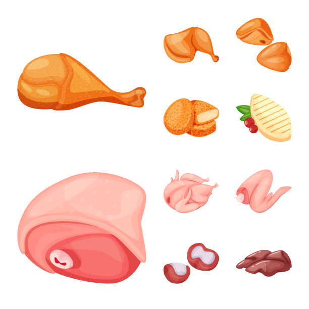 孤立对象肉和生标志集肉图片下载