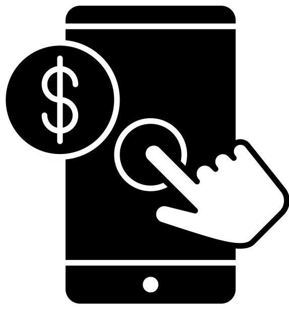 智能手机，鼠标光标和货币符号图片下载