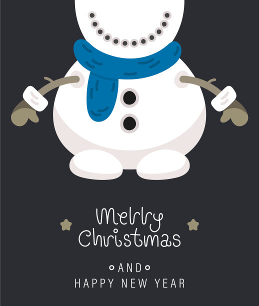 卡片上有题字和雪人的身体图片下载