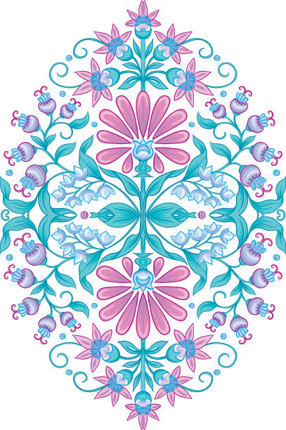 传统莫卧儿图案的幻想花朵图片下载