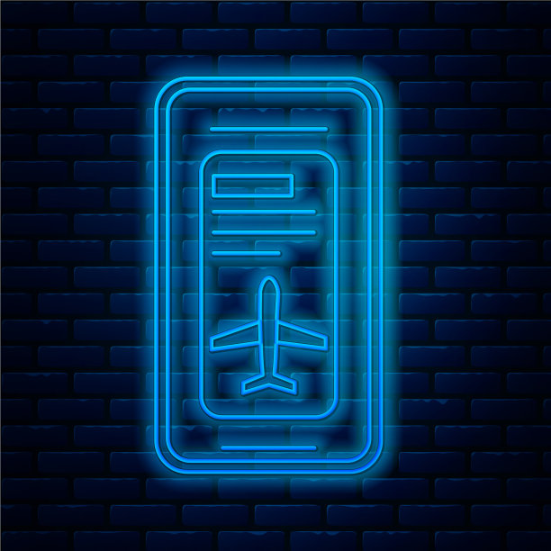 发光的霓虹灯线智能手机与电子图片下载