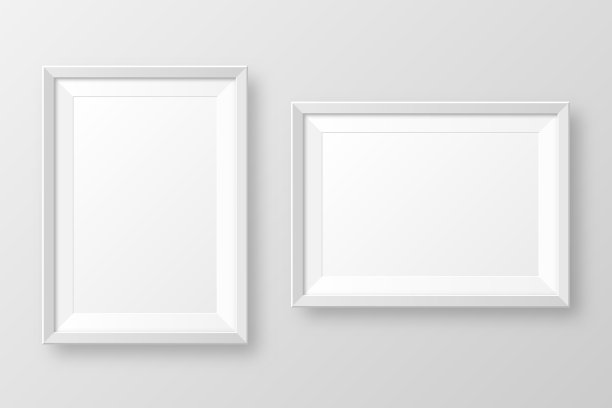 现实的空白白色画框与阴影图片下载
