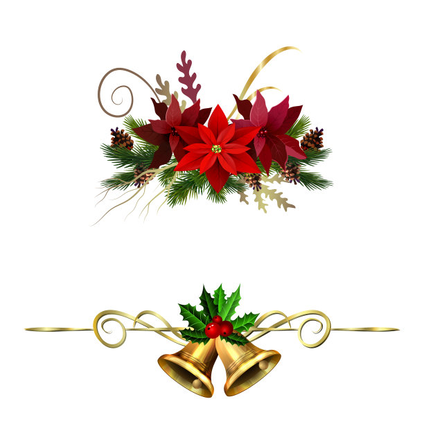 圣诞装饰用冷杉树金色的叮当声图片下载