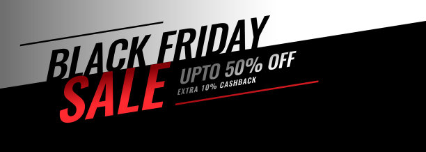 现代黑色星期五的销售旗帜与优惠细节图片下载