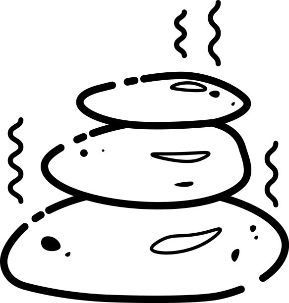 水疗石线条图标设计按摩治疗图片下载