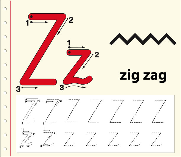 追踪字母z的字母模板图片下载