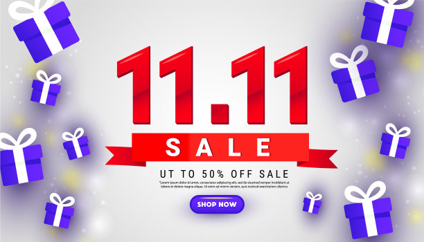 1111创意特惠背景横幅图片下载