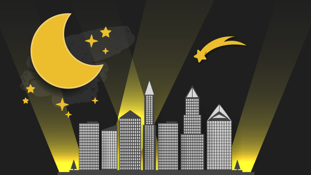 星光下的城市和夜晚图片下载