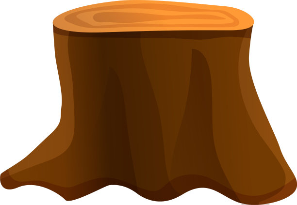 大树桩图标卡通风格图片下载