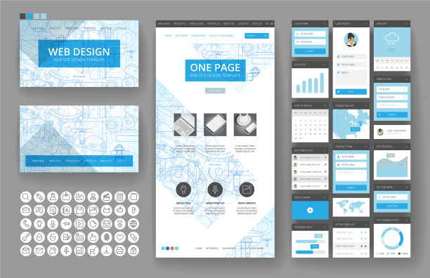 网站设计模板和界面元素图片下载