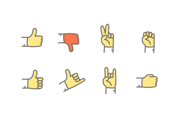 不同的手印颜色收集隔离上图片下载