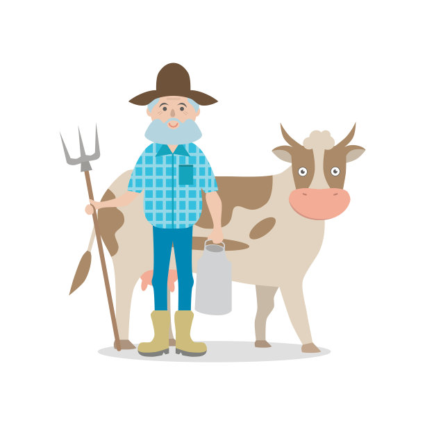 农民和牛图片下载