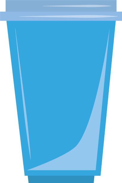 一次性杯塑料平面图标蓝色图片下载