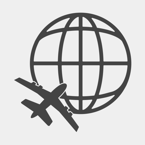 环绕地球飞行的飞机图标图片下载