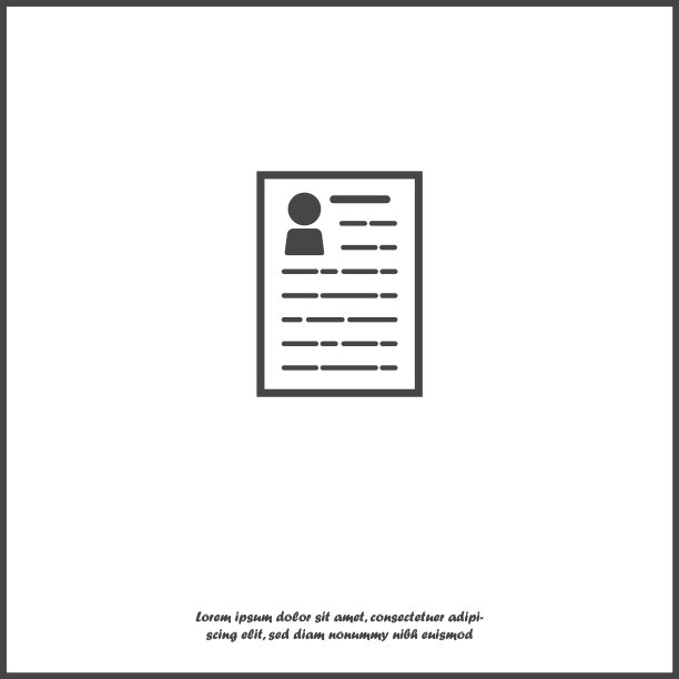 在白色孤立背景上的简历图标图片下载