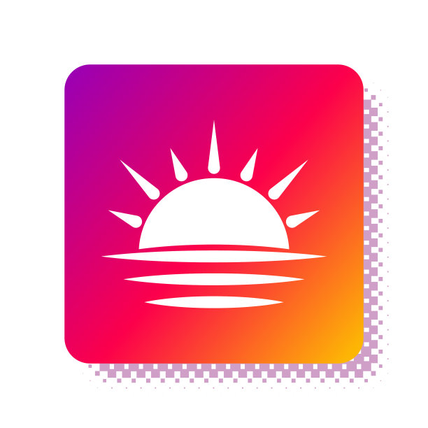 白色日落图标孤立在白色的背景图片下载