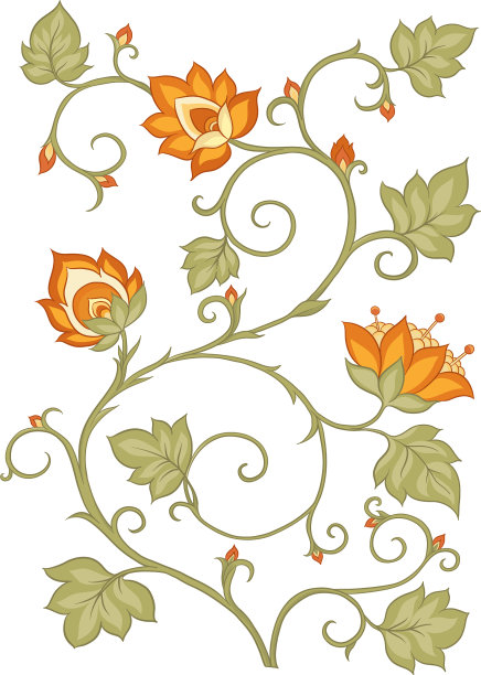 传统莫卧儿图案的幻想花朵图片下载