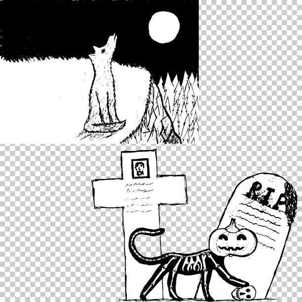 万圣节南瓜垃圾素描风格图片下载