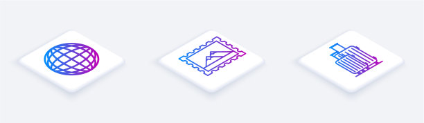 设置等距线地球仪邮票和图片下载