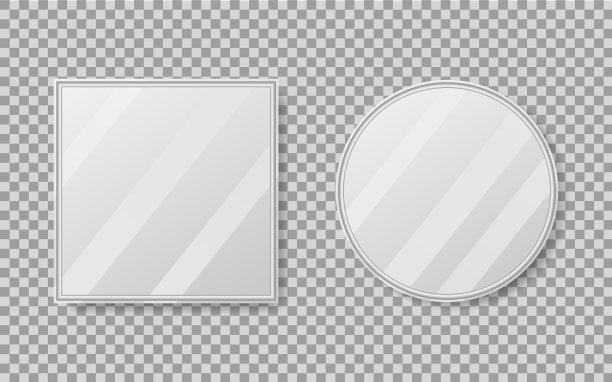 现实的空镜子与反射在模型图片下载
